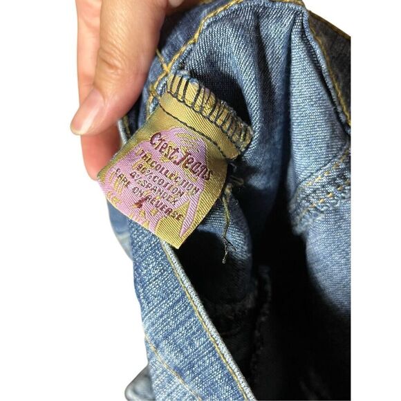 Vintage‎ Crest Jeans Cropped Embroidered Denim Jacket Size 4 - Picture 6 of 8